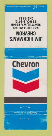 Matchbook Cover - Chevron oil gas Jim Hickman's Seattle WA WORN #1