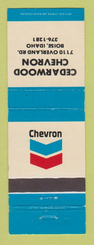 Matchbook Cover - Chevron oil gas Cedarwood Boise ID