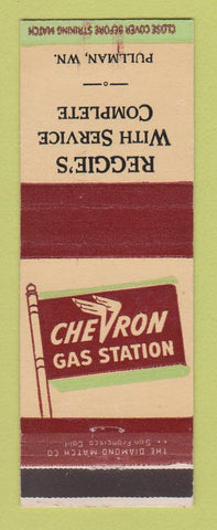 Matchbook Cover - Chevron oil gas Reggie's Pullman WA #2