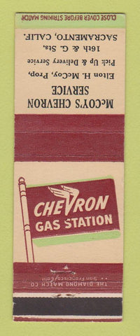 Matchbook Cover - Chevron oil gas McCoy's Sacramento CA