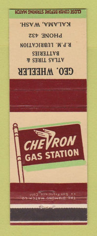 Matchbook Cover - Chevron oil gas Geo Wheeler Kalama WA low phone #