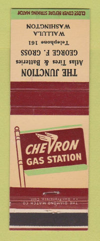Matchbook Cover - Chevron oil gas The Junction Atlas Tires Wallula WA