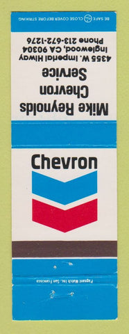 Matchbook Cover - Chevron oil gas Mike Reynolds Inglewood CA