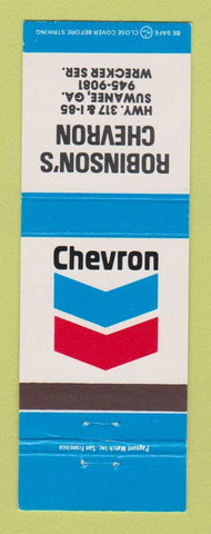 Matchbook Cover - Chevron oil gas Robinson's Suwanee GA