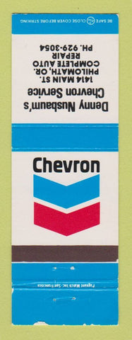Matchbook Cover - Chevron oil gas Denny Nusbaum's Philomath OR