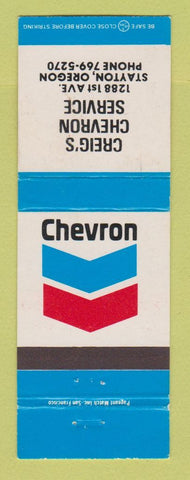 Matchbook Cover - Chevron oil gas Creig's Stayton OR