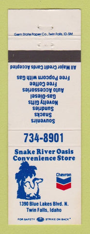 Matchbook Cover - Chevron oil gas Snake River Oasis Twin Falls ID