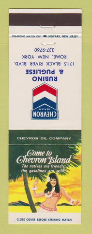 Matchbook Cover - Chevron oil gas Rubino & Pugliese Rome NY girlie