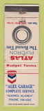 Matchbook Cover - Chevron oil gas Alex Garage Haines AK Atlas Tires OWRN