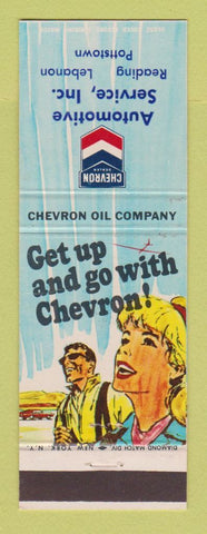 Matchbook Cover - Chevron oil gas Auto Service Reading Lebanon Pottstown PA