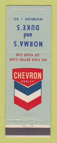 Matchbook Cover - Chevron oil gas Norma's and Duke's Waterloo BC