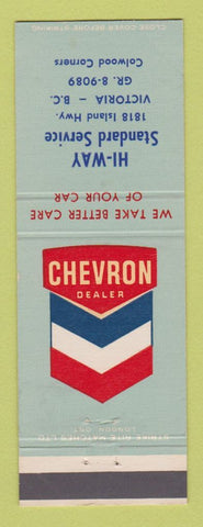 Matchbook Cover - Chevron oil gas Hi Way Service Victoria BC