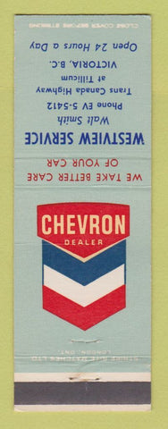 Matchbook Cover - Chevron oil gas Westview Victoria BC