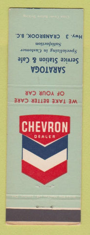 Matchbook Cover - Chevron oil gas Saratoga Service Cranbrook BC