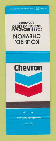 Matchbook Cover - Chevron oil gas Kolb Road Tucson AZ