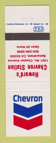 Matchbook Cover - Chevron oil gas Howard's Bakersfield CA