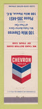 Matchbook Cover - Chevron oil gas 100 Mile House BC