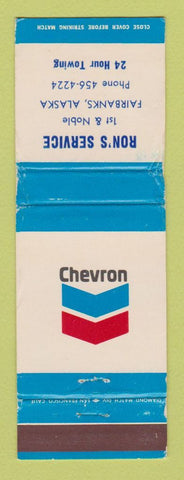Matchbook Cover - Chevron oil gas Ron's Fairbanks AK WORN