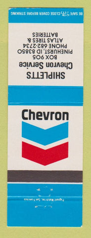 Matchbook Cover - Chevron oil gas Shiplett's Pinehurst ID