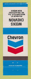 Matchbook Cover - Chevron oil gas Weeks Weaverville CA