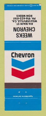 Matchbook Cover - Chevron oil gas Weeks Weaverville CA