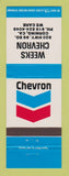 Matchbook Cover - Chevron oil gas Weeks Corning CA