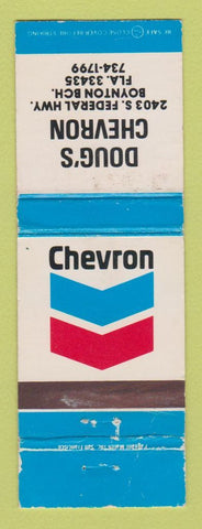Matchbook Cover - Chevron oil gas Doug's Boynton Beach FL WORN