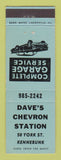 Matchbook Cover - Chevron oil gas Dave's Kennebunk ME