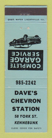 Matchbook Cover - Chevron oil gas Dave's Kennebunk ME
