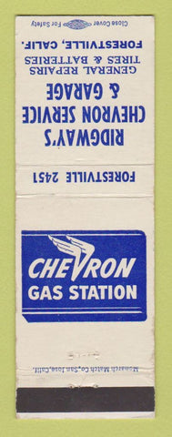 Matchbook Cover - Chevron oil gas Ridgway's Forestville CA
