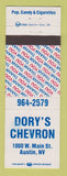 Matchbook Cover - Chevron oil gas Dory's Austin NV WEAR