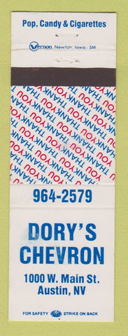Matchbook Cover - Chevron oil gas Dory's Austin NV WEAR