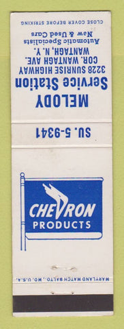 Matchbook Cover - Chevron oil gas Melody Wantagh NY