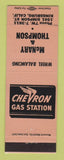 Matchbook Cover - Chevron oil gas McNary & Thompson Kingsburg CA LAMINATED