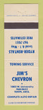 Matchbook Cover - Chevron oil gas Jim's Tempe AZ Ryder Truck Rentals