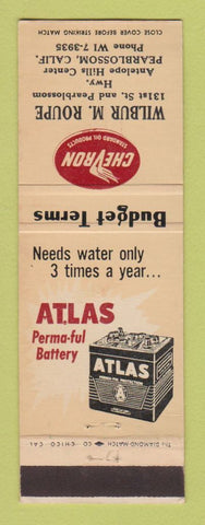 Matchbook Cover - Chevron oil gas Wilbur Roupe Pearblossom CA WEAR