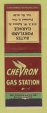 Matchbook Cover - Chevron oil gas Bates Portland OR