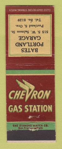 Matchbook Cover - Chevron oil gas Bates Portland OR