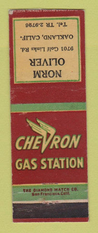 Matchbook Cover - Chevron oil gas Norm Oliver Oakland CA WEAR LAMINATED