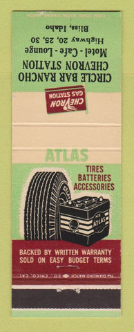 Matchbook Cover - Chevron oil gas Circle Bar Rancho Bliss ID
