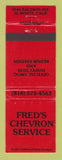 Matchbook Cover - Chevron oil gas Fred's El Monte CA