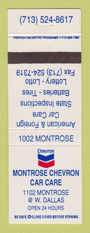 Matchbook Cover - Chevron oil gas Montrose Houston TX