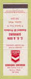 Matchbook Cover - Chevron oil gas Simmons Quincy WA