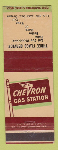 Matchbook Cover - Chevron oil gas Three Flags John Day OR