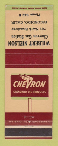 Matchbook Cover - Chevron oil gas Wilbert Nielson Escondido CA