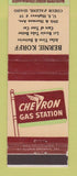 Matchbook Cover - Chevron oil gas Bernie Korff Coeur D Alene ID
