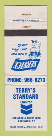 Matchbook Cover - Chevron oil gas Terry's Louisville KY WEAR