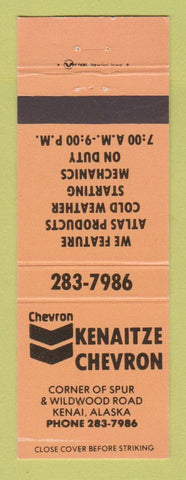 Matchbook Cover - Chevron oil gas Kanaitze Kenai AK LIGHT ORANGE
