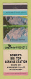 Matchbook Cover - Chevron oil gas Gower's Big Top Lehighton? PA