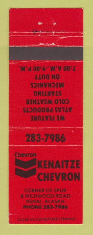 Matchbook Cover - Chevron oil gas Kenaitze Kenai AK DARK ORANGE